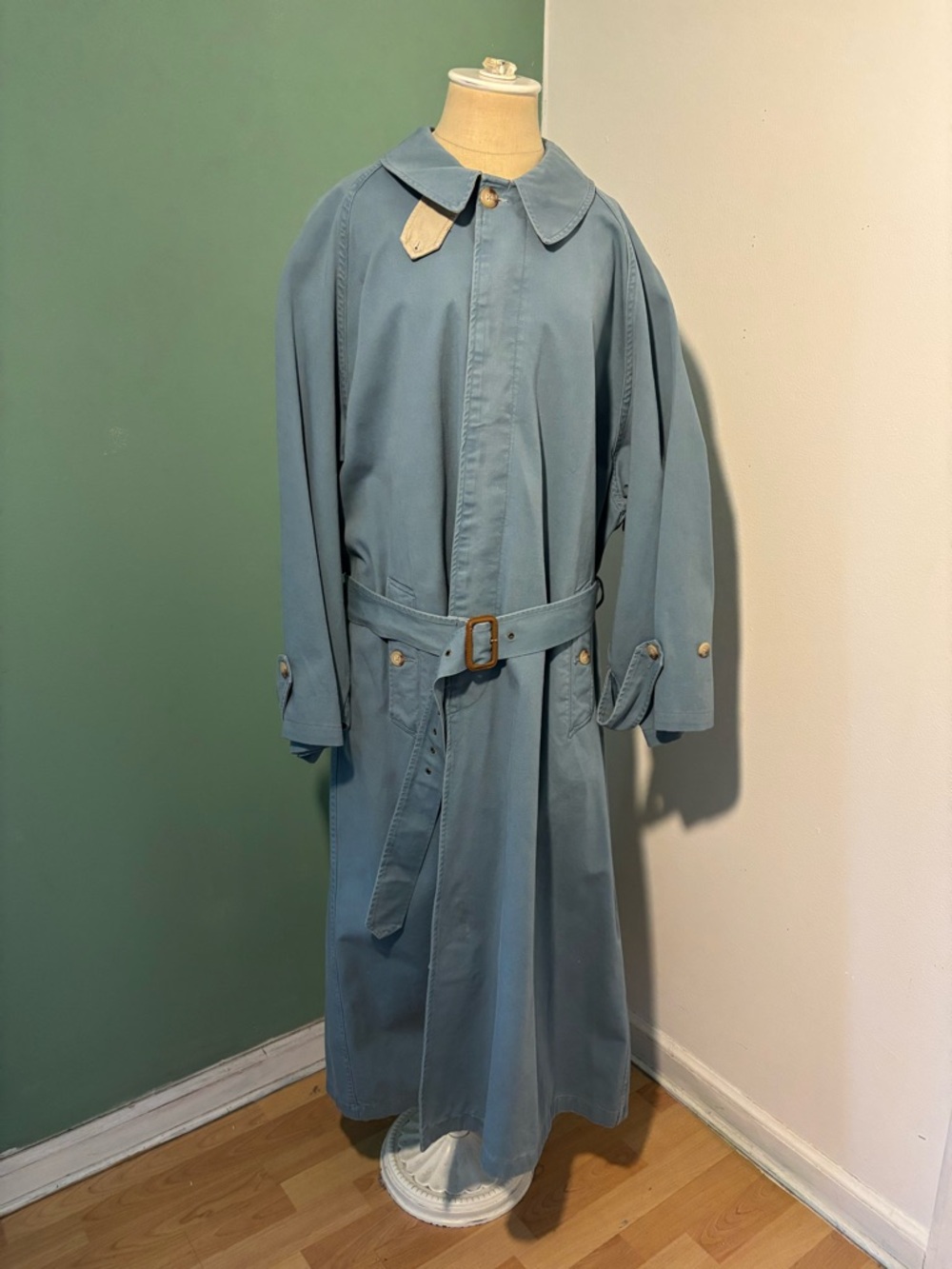 Vintage Blue Ralph Lauren Men's Field Trench Coat Jacket